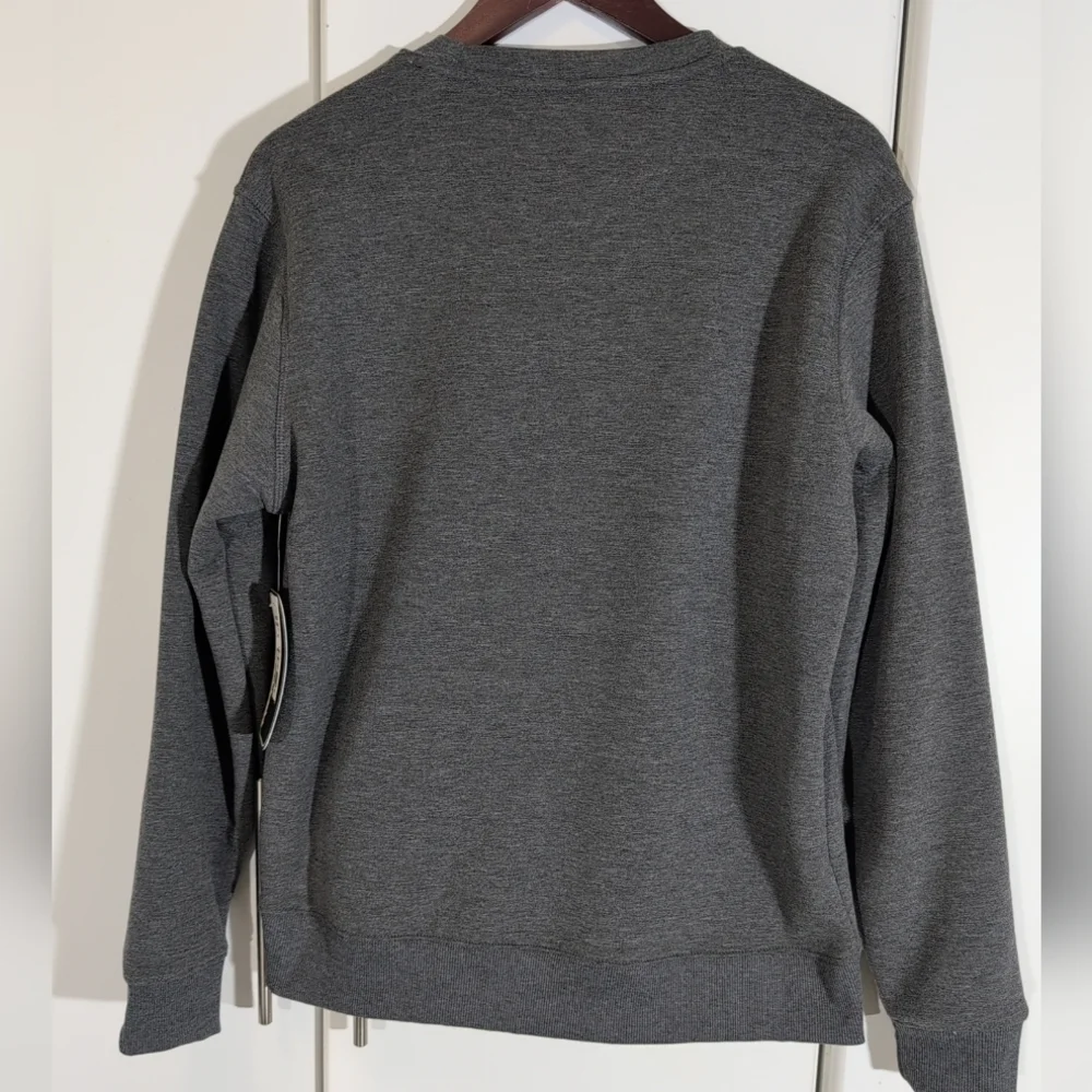 Jachs New York Crewneck Pullover Sweater Small Gray Stretch Sherpa Lined